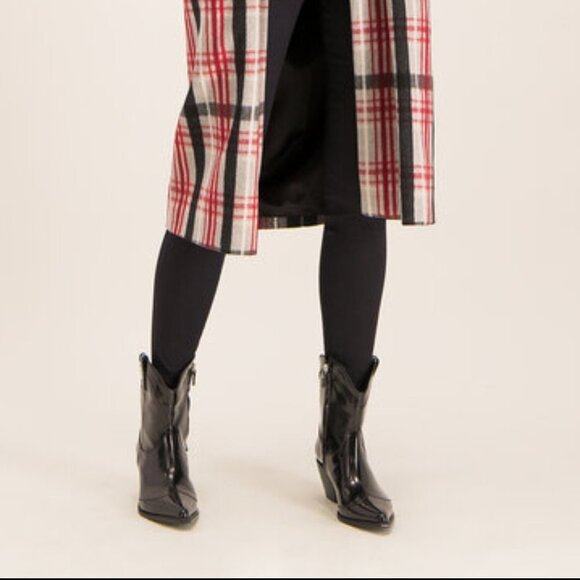 NEW Msgm Tonchetto Women's Glossy Ankle Cowboy Boots Black - Picture 9 of 14